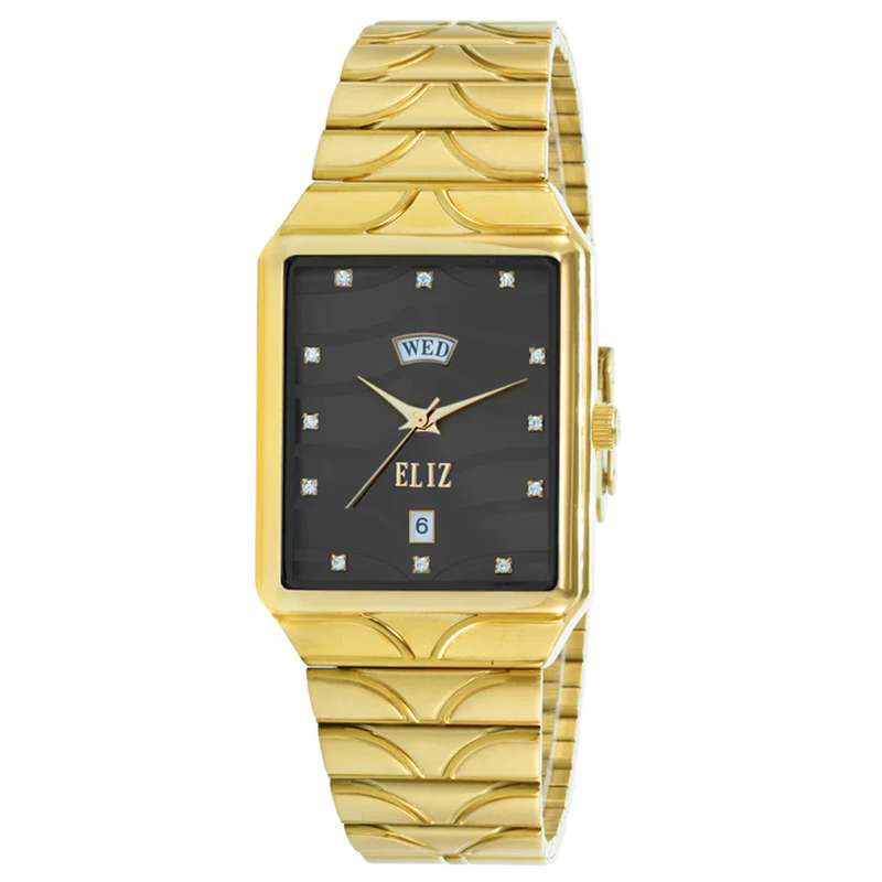 ELIZ ES8744G2GNG SS Caseback & Band Day-Date Men"s Watch