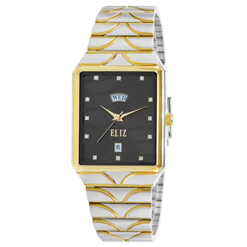 ELIZ ES8744G2TNT SS Caseback & Band Day-Date Men"s Watch