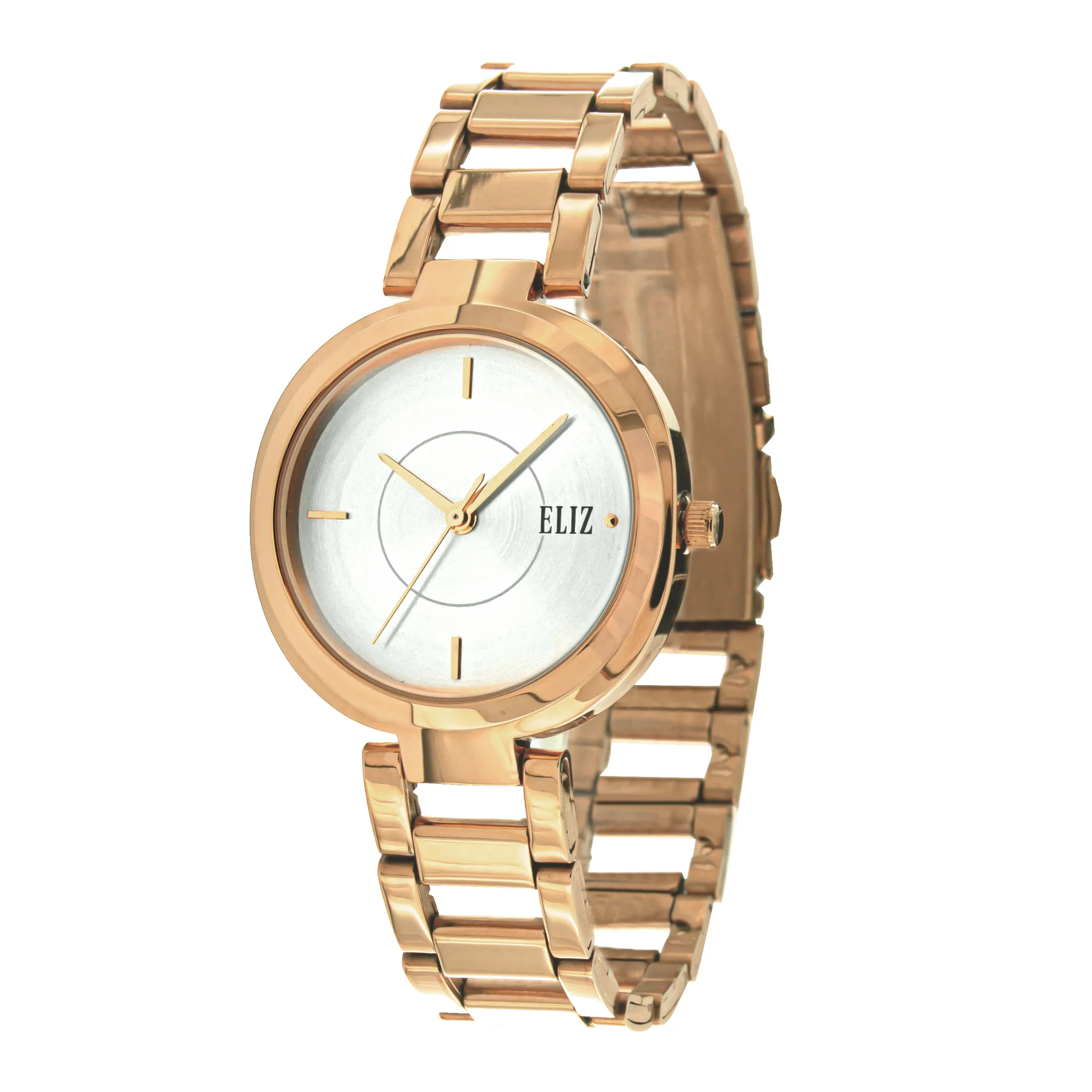ELIZ ES8760L2RSR Metal Case and Bracelet 3-Hands Women"s Watch
