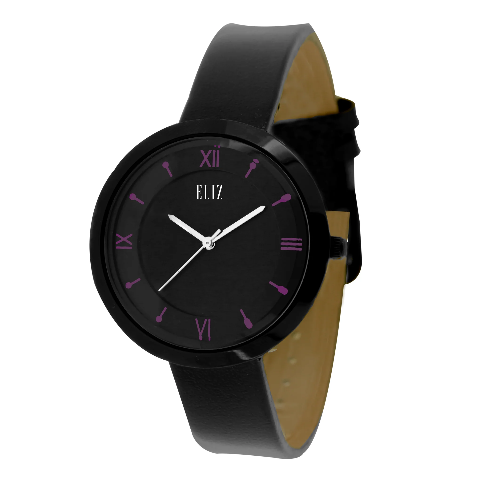 ELIZ ES8763L1NNN SS Caseback & Leather 3-Hands Women"s Watch