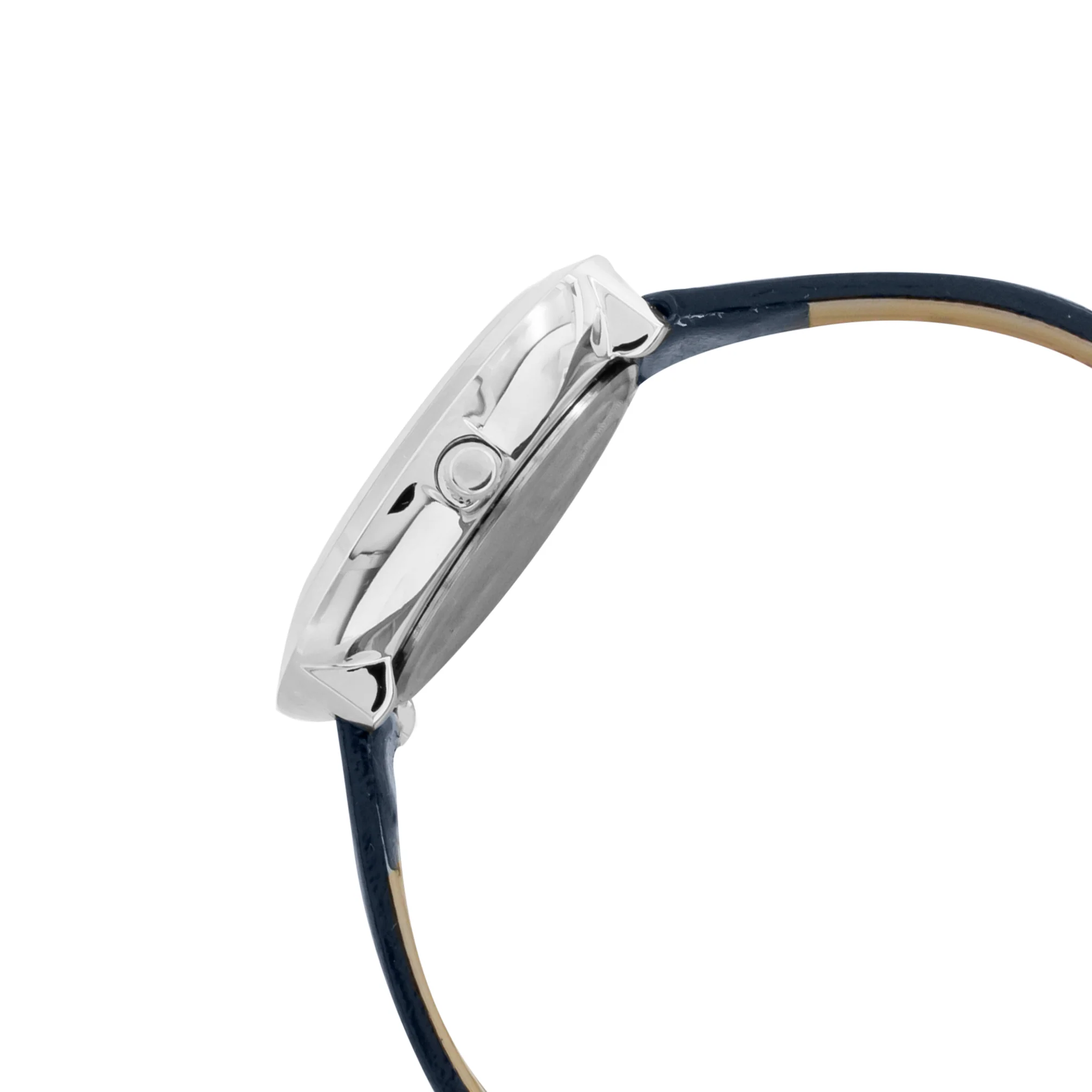 ELIZ ES8763L1SSB SS Caseback & Leather 3-Hands Women"s Watch