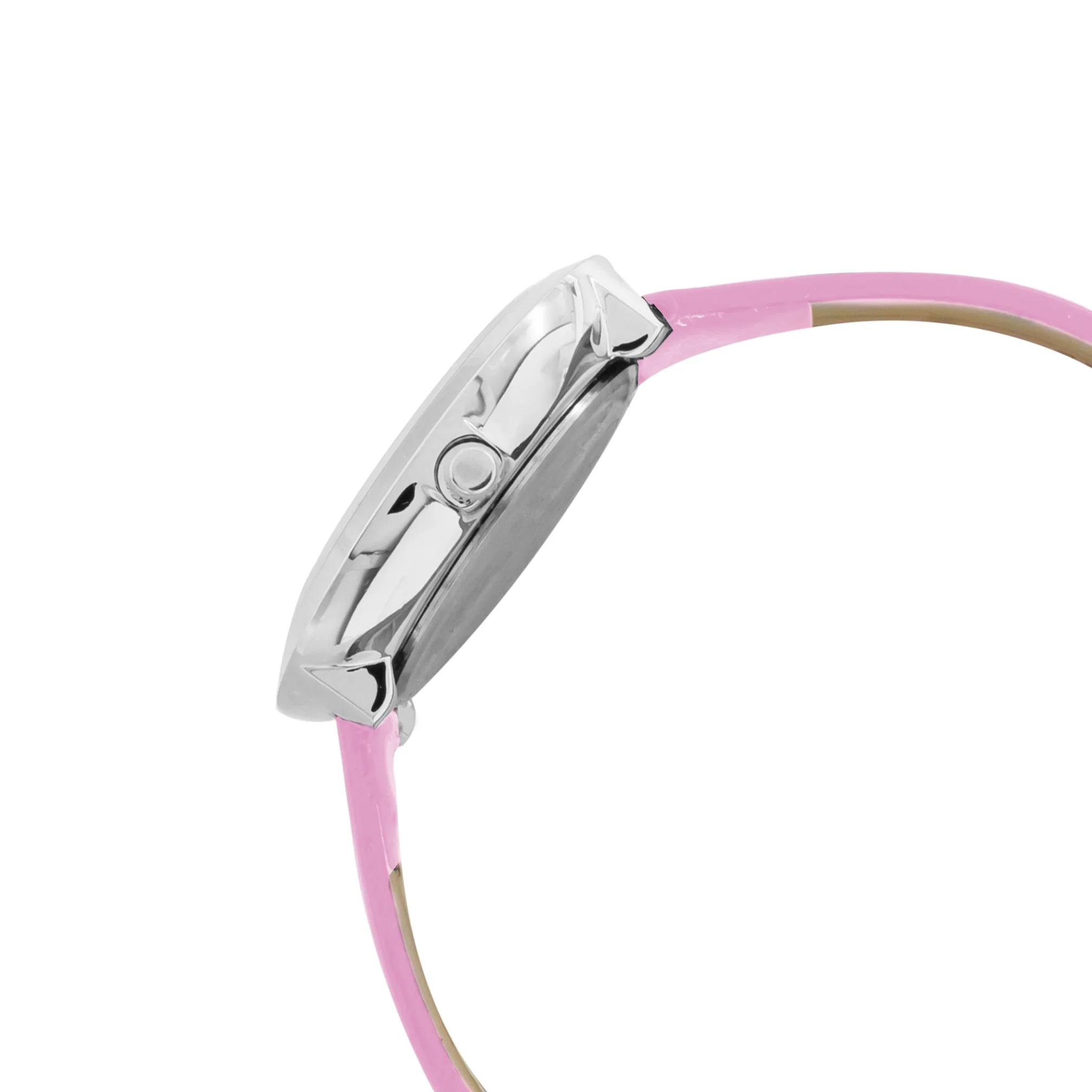 ELIZ ES8763L1SSP SS Caseback & Leather 3-Hands Women"s Watch