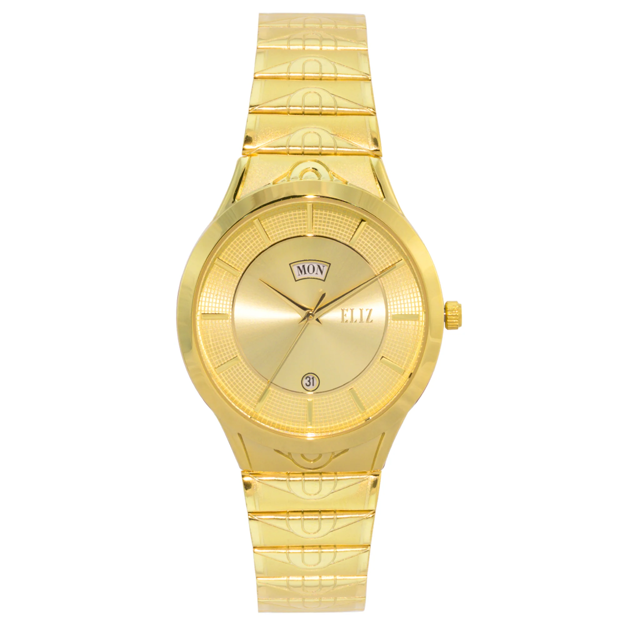 ELIZ ES8768G2GCG SS Caseback & Band Day-Date Men"s Watch