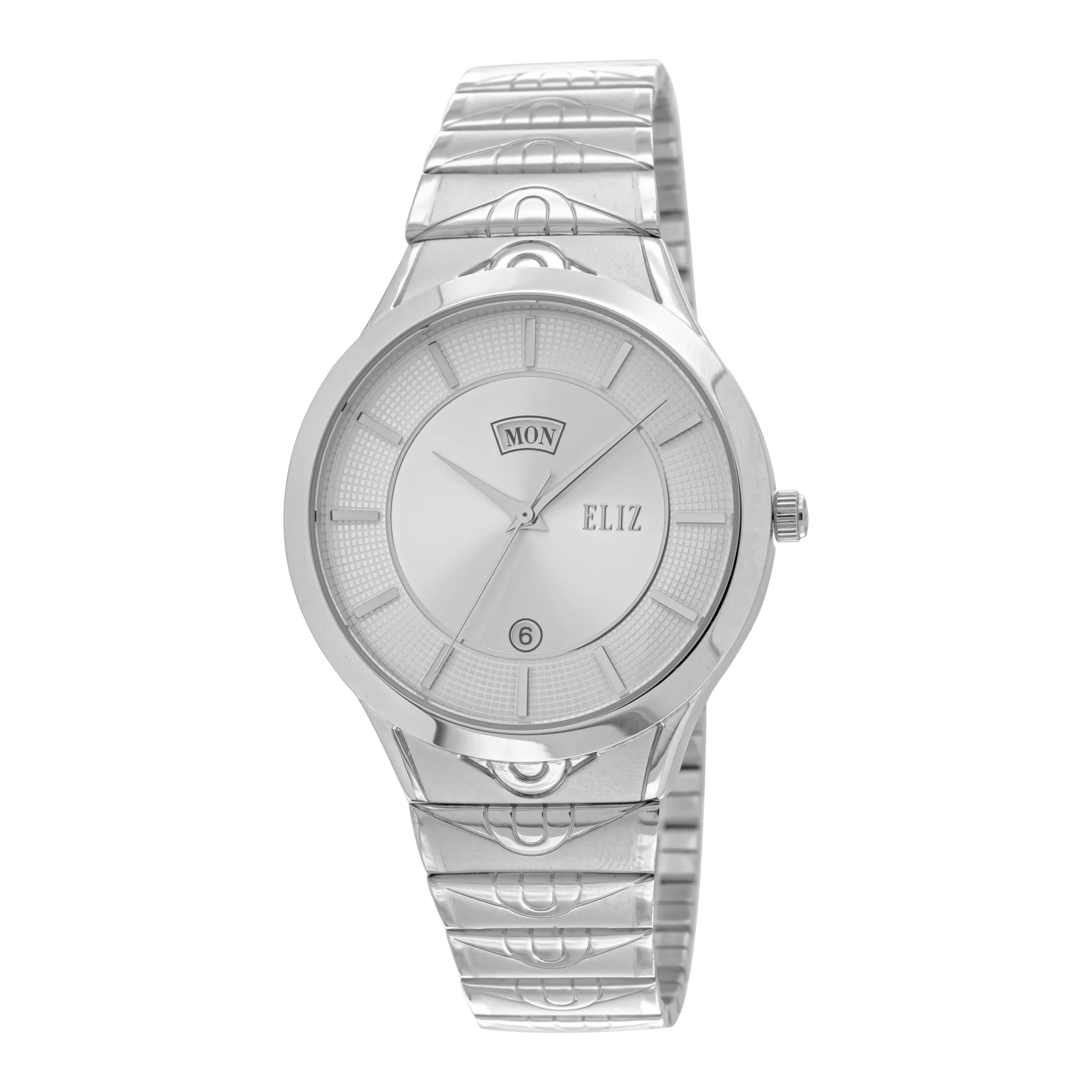 ELIZ ES8768G2SSS SS Caseback & Band Day-Date Men"s Watch