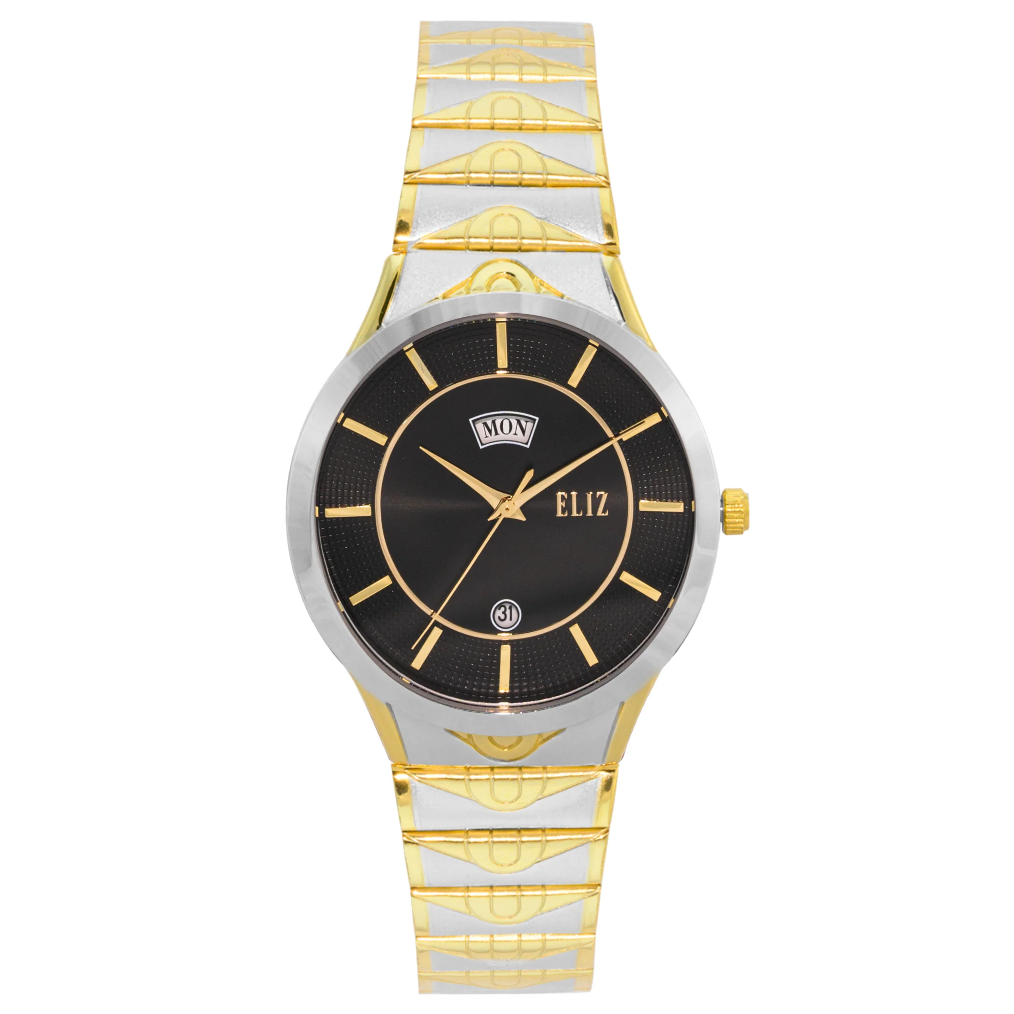 ELIZ ES8768G2TNT SS Caseback & Band Day-Date Men"s Watch