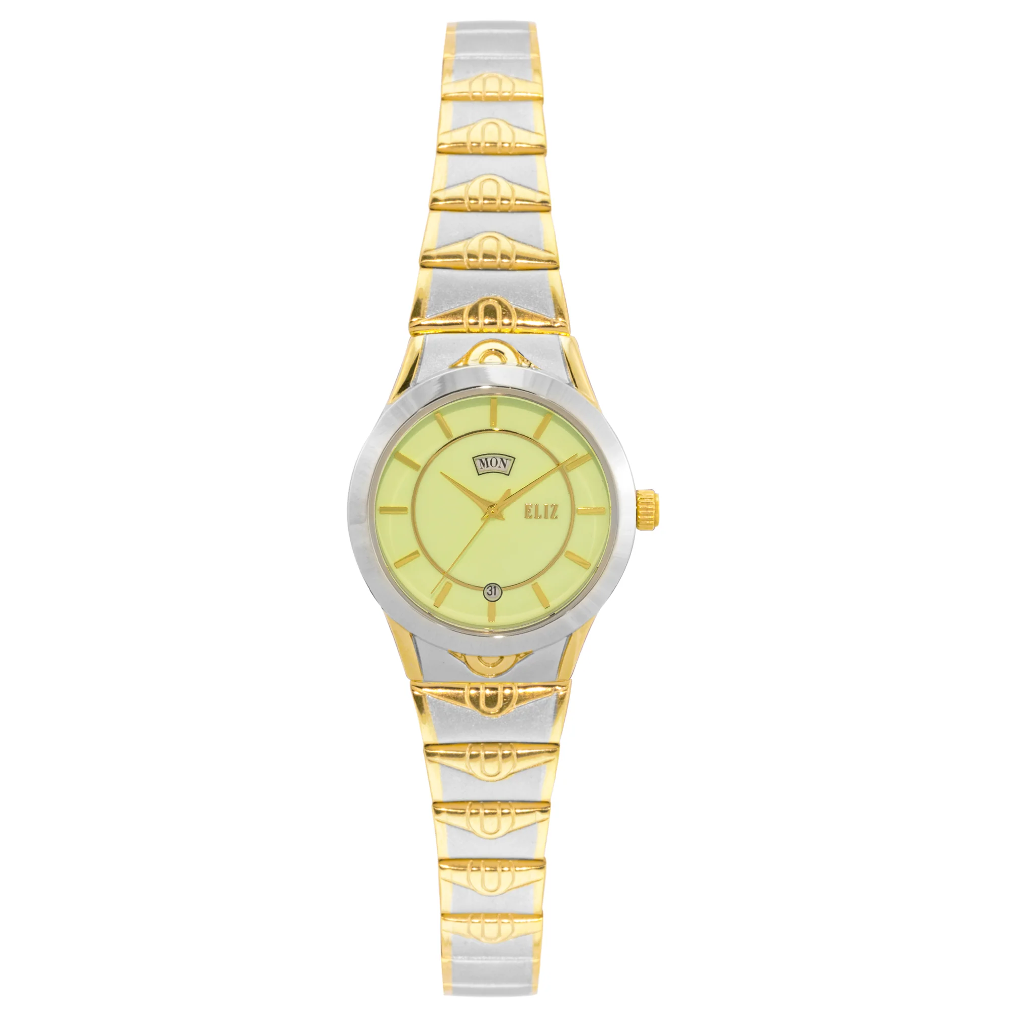 ELIZ ES8768L2TLT SS Caseback & Band Day-Date Women"s Watch