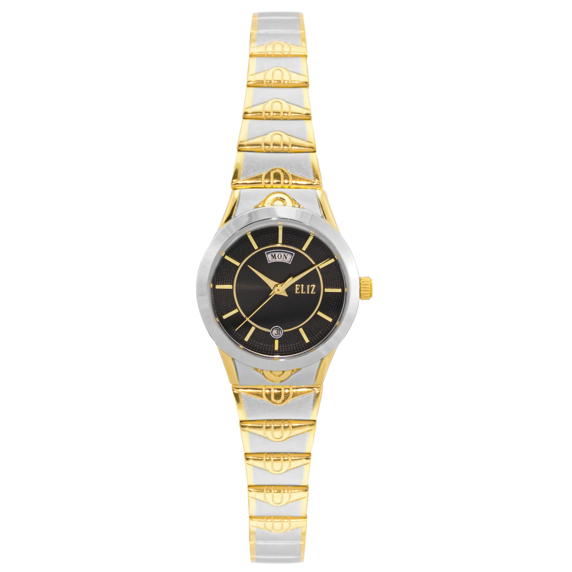ELIZ ES8768L2TNT SS Caseback & Band Day-Date Women"s Watch