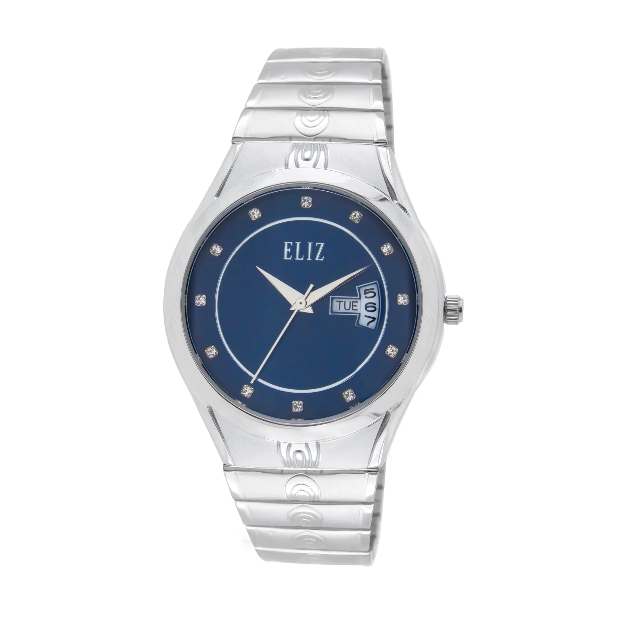 ELIZ ES8769G2SBS SS Caseback & Band Day-Date Men"s Watch