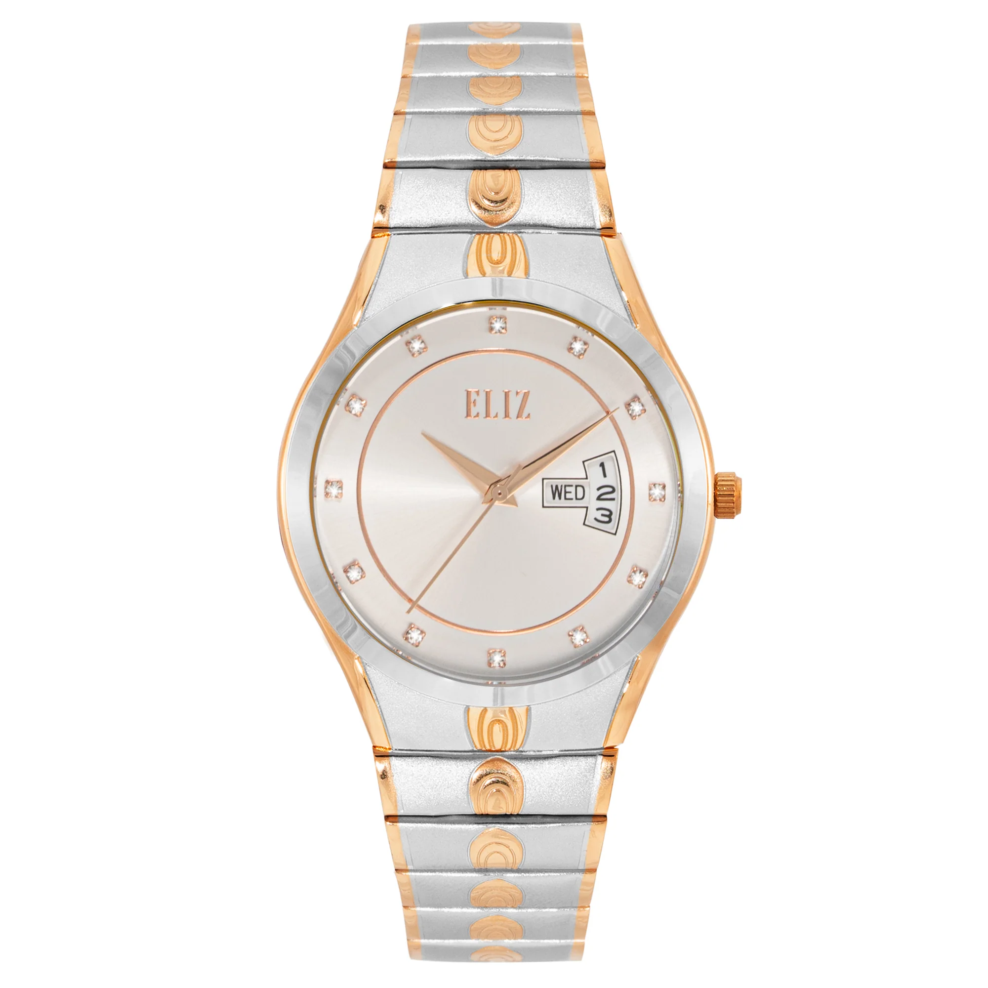 ELIZ ES8769G2USU SS Caseback & Band Day-Date Men"s Watch