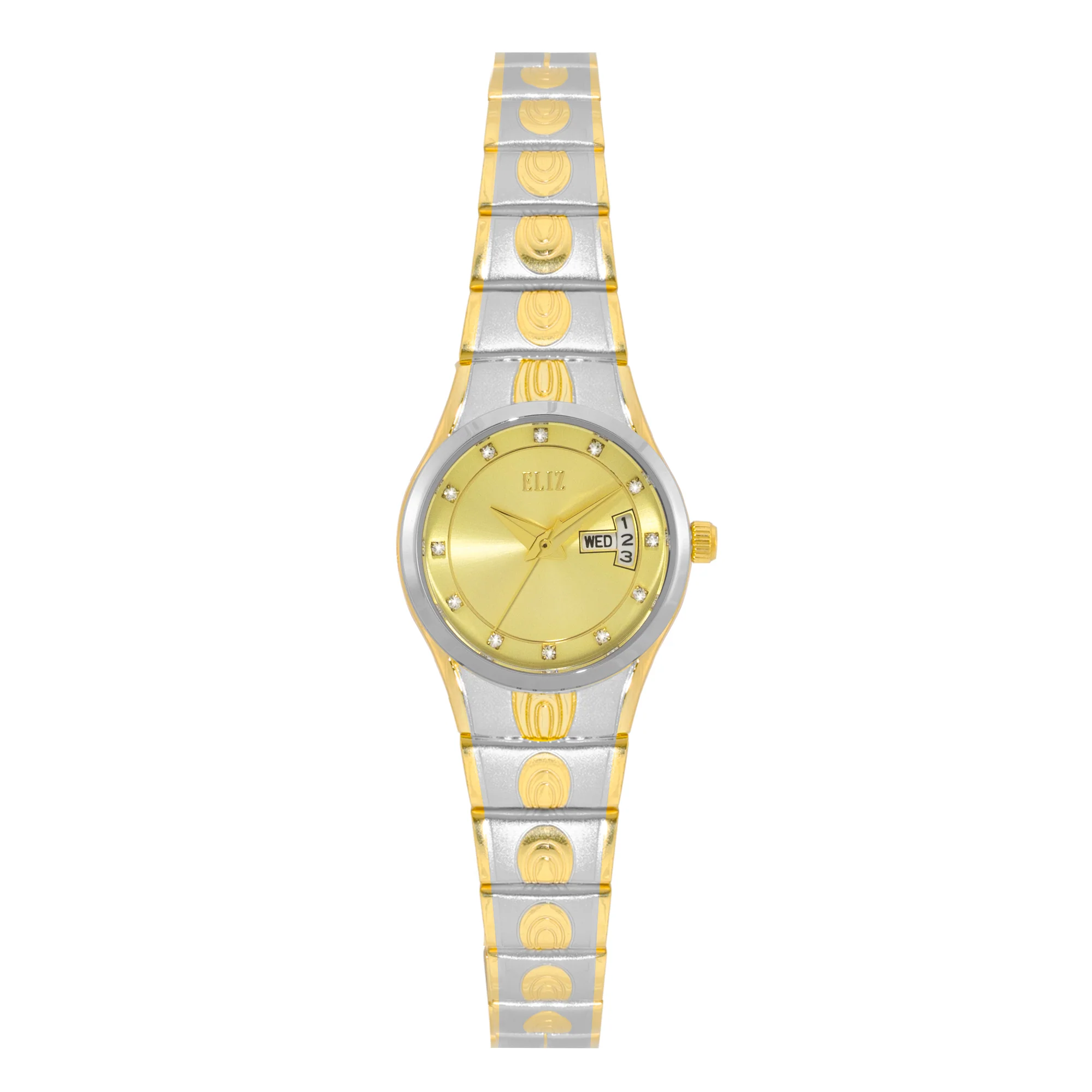 ELIZ ES8769L2TCT SS Caseback & Band Day-Date Women"s Watch