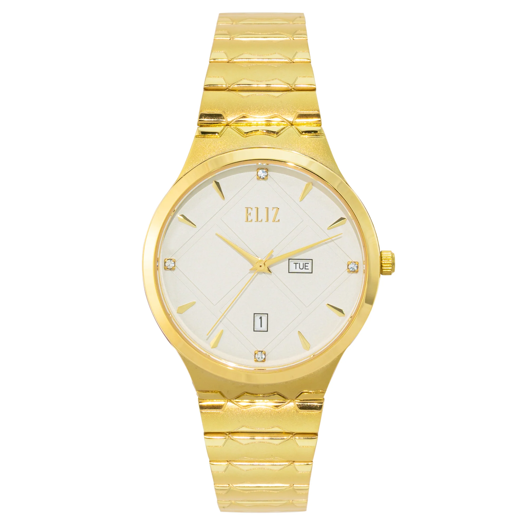 ELIZ ES8770G2GGG SS Caseback & Band Day-Date Men"s Watch