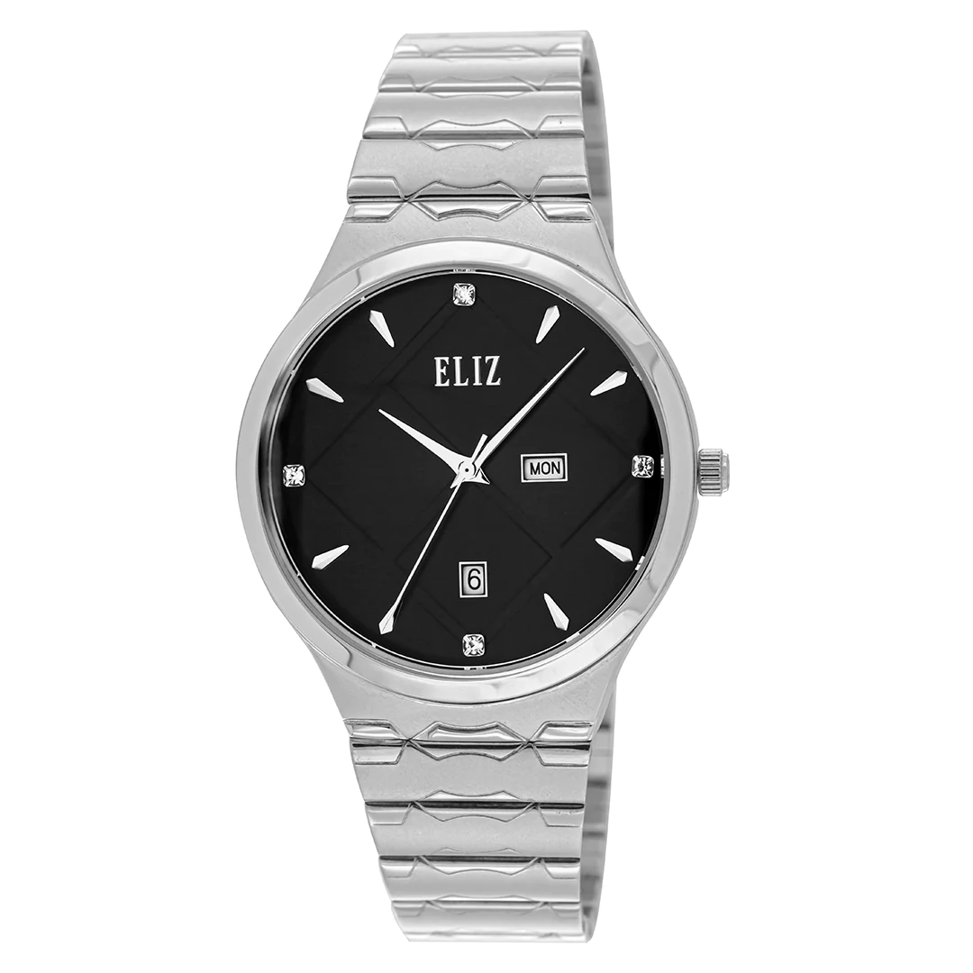 ELIZ ES8770G2SNS SS Caseback & Band Day-Date Men"s Watch