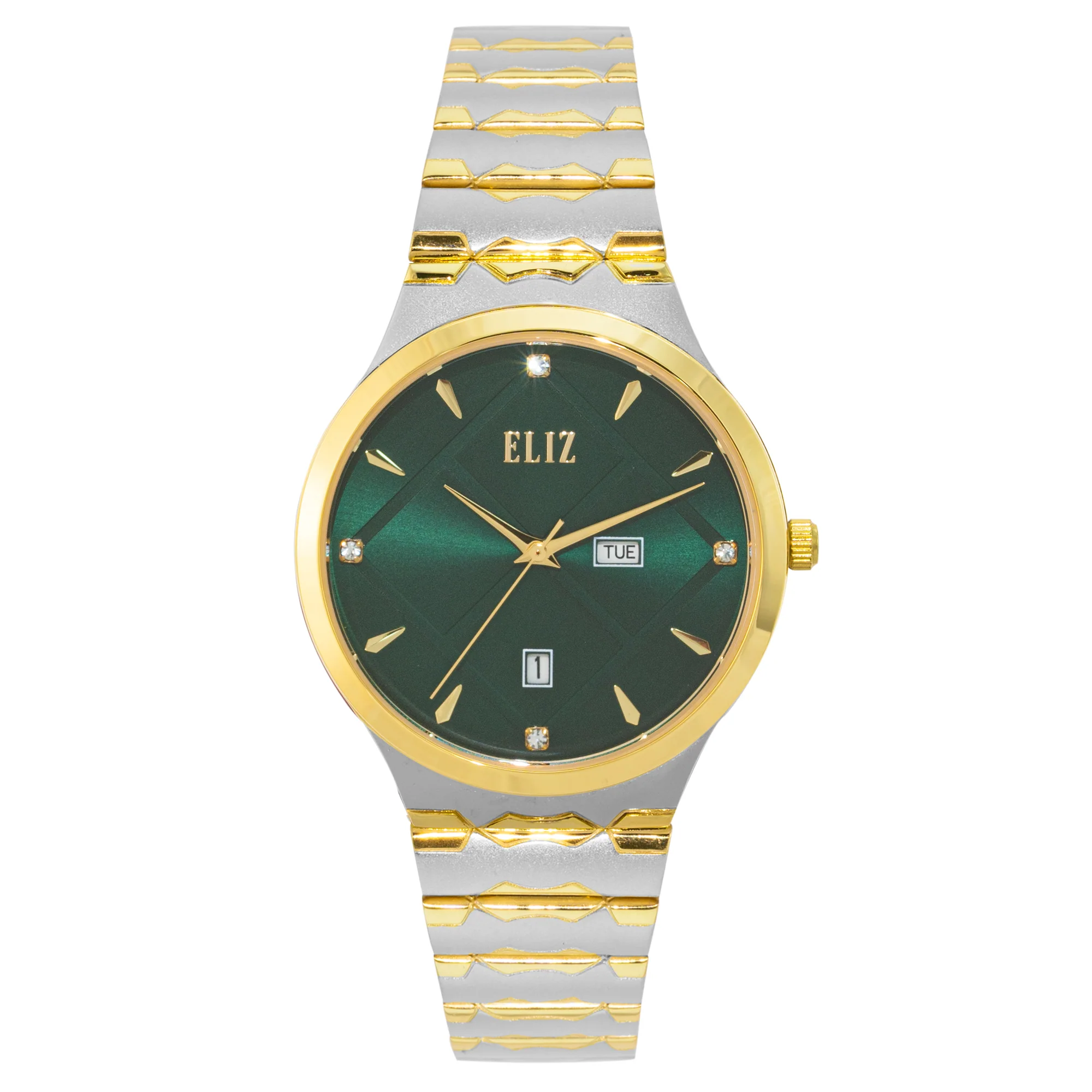 ELIZ ES8770G2TET SS Caseback & Band Day-Date Men"s Watch