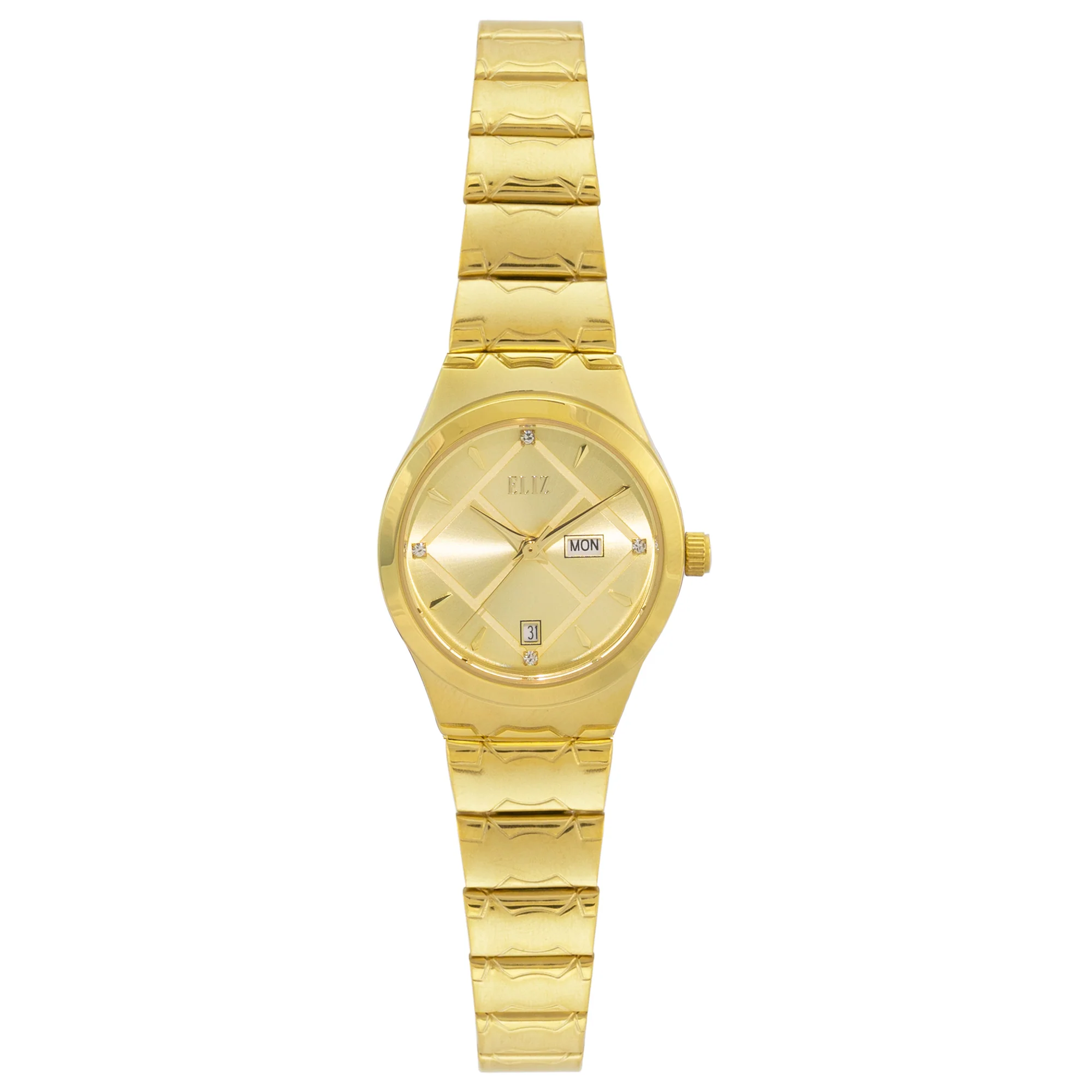 ELIZ ES8770L2GCG SS Caseback & Band Day-Date Women"s Watch