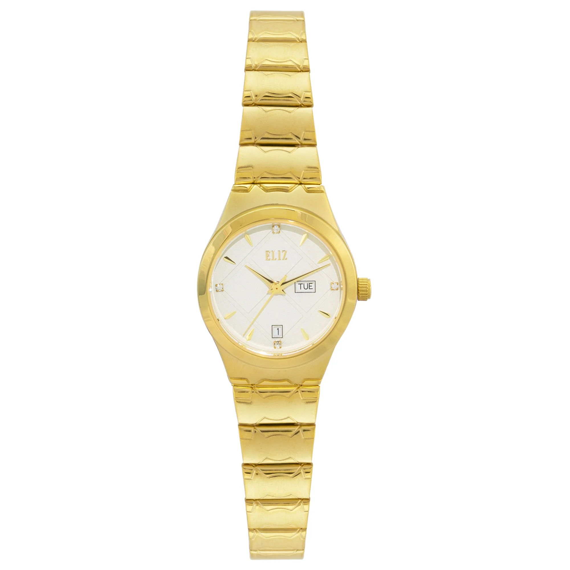 ELIZ ES8770L2GGG SS Caseback & Band Day-Date Women"s Watch