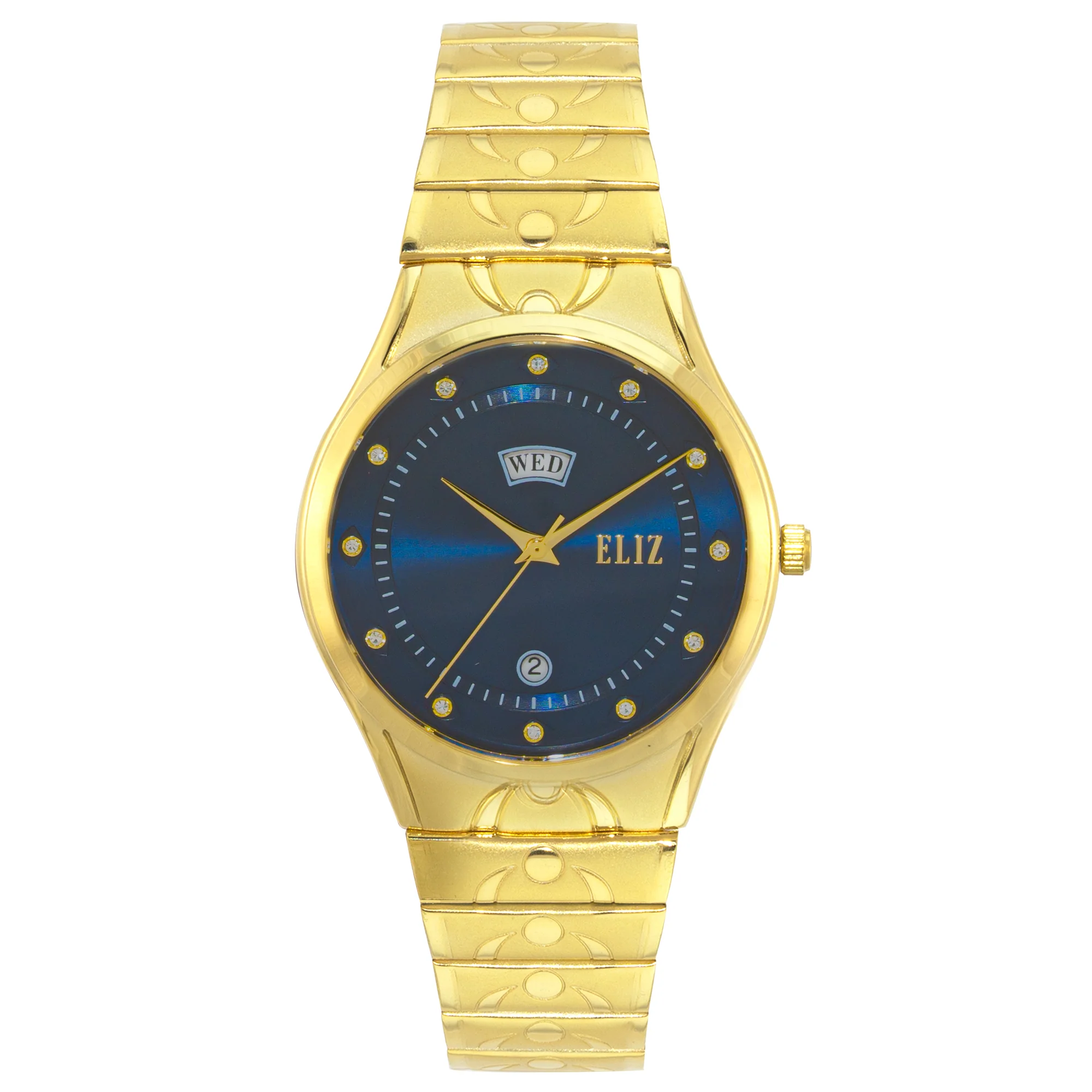 ELIZ ES8771G2GBG SS Caseback & Band Day-Date Men"s Watch