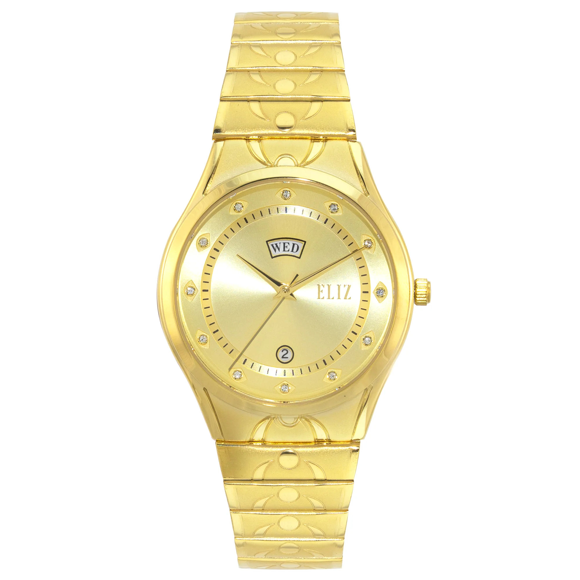 ELIZ ES8771G2GCG SS Caseback & Band Day-Date Men"s Watch