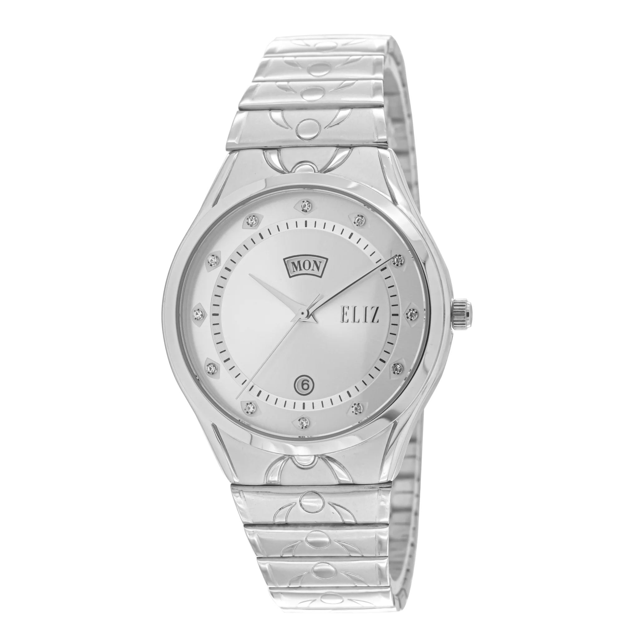 ELIZ ES8771G2SSS SS Caseback & Band Day-Date Men"s Watch