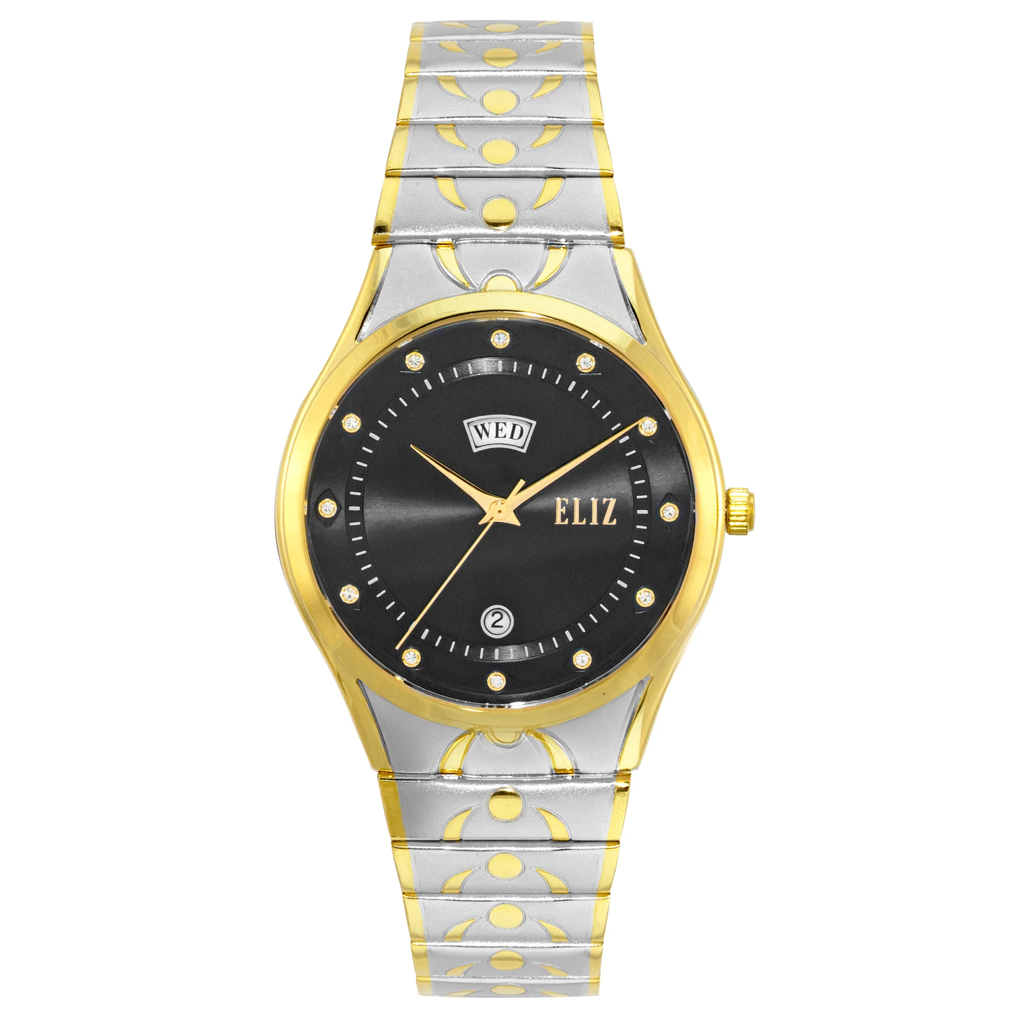 ELIZ ES8771G2TNT SS Caseback & Band Day-Date Men"s Watch