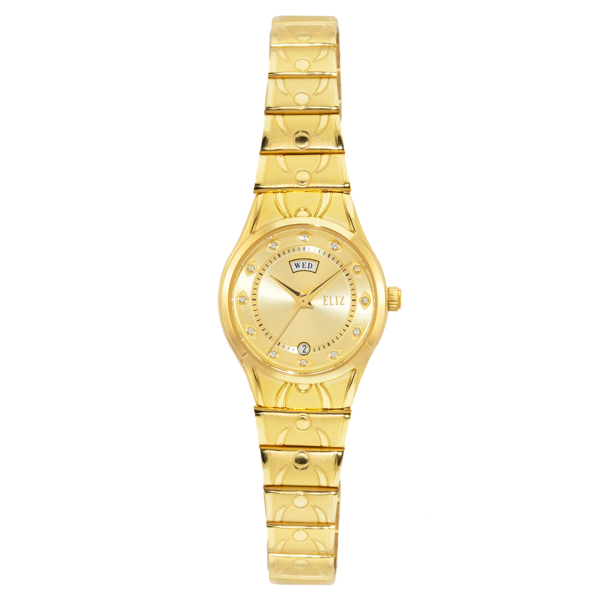 ELIZ ES8771L2GCG SS Caseback & Band Day-Date Women"s Watch