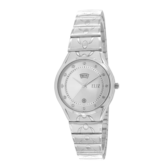ELIZ ES8771L2SSS SS Caseback & Band Day-Date Women"s Watch