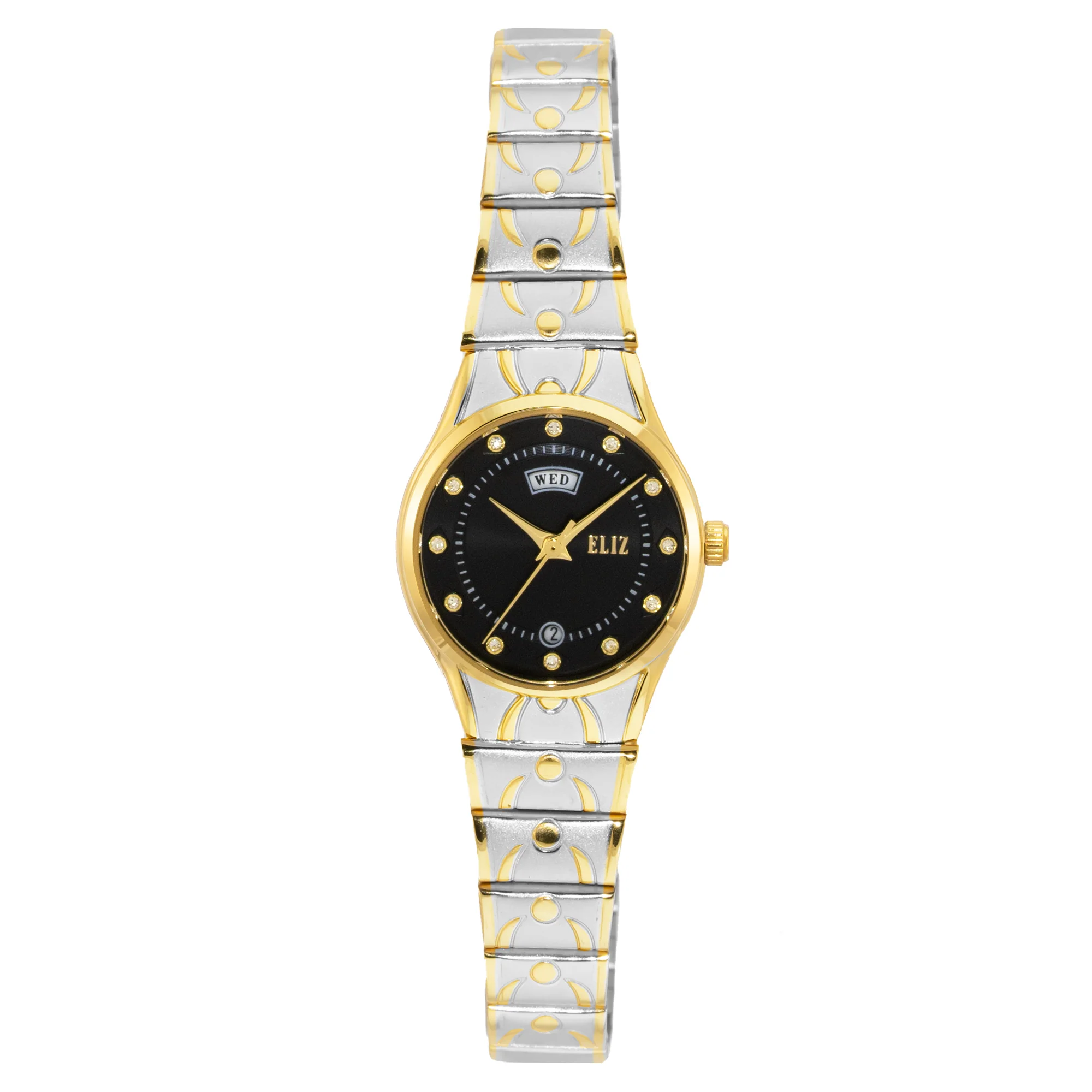 ELIZ ES8771L2TNT SS Caseback & Band Day-Date Women"s Watch