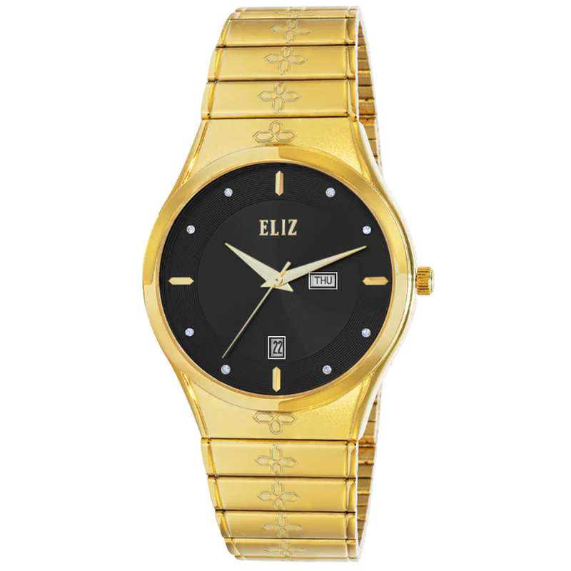ELIZ ES8800G2GNG SS Caseback & Band Day-Date Men"s Watch