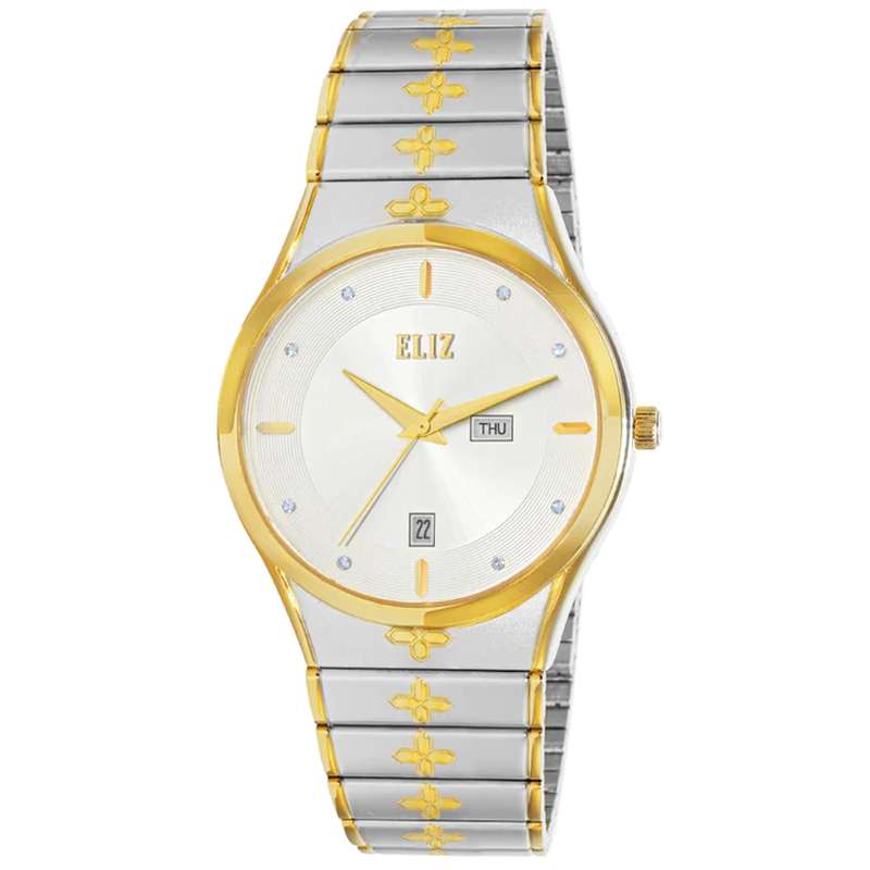ELIZ ES8800G2TST SS Caseback & Band Day-Date Men"s Watch