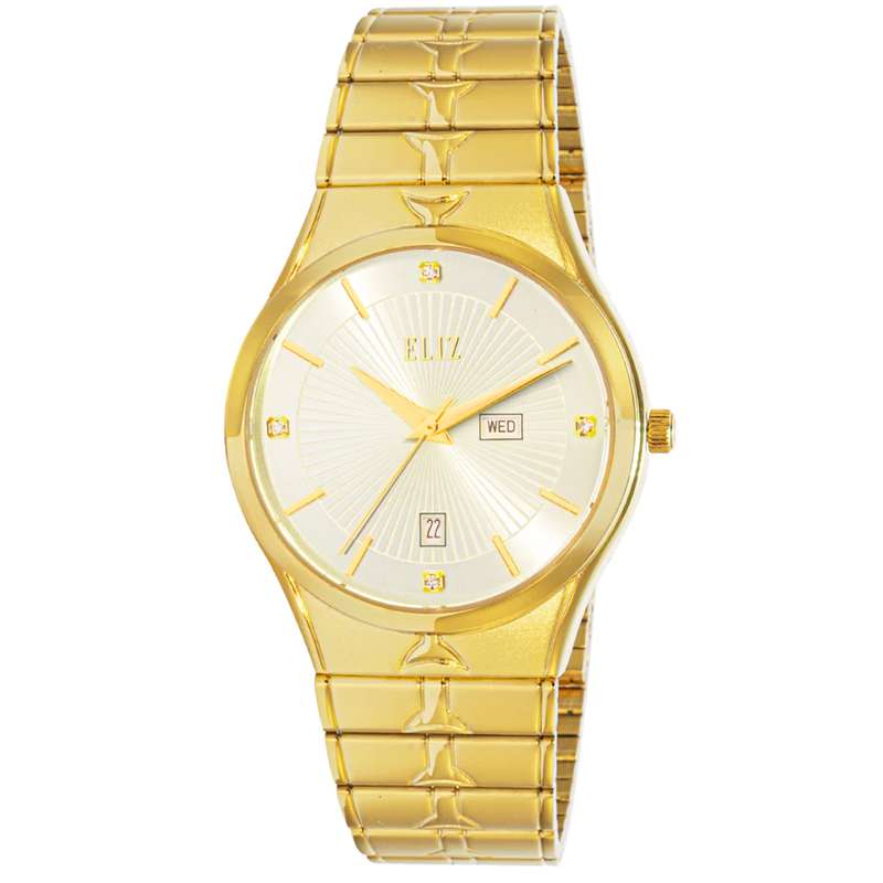 ELIZ ES8801G2GSG SS Caseback & Band Day-Date Men"s Watch