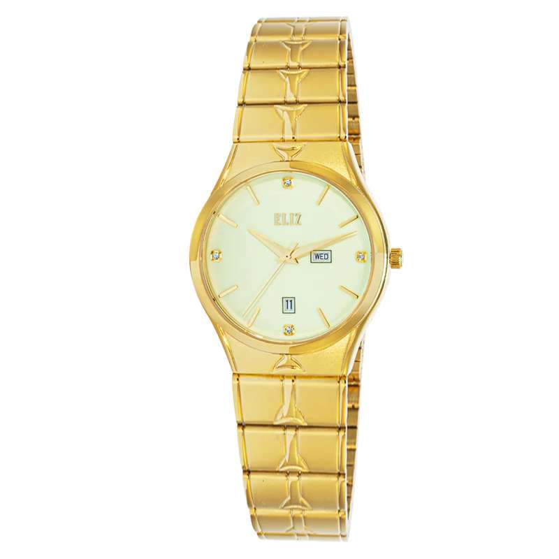 ELIZ ES8801L2GLG SS Caseback & Band Day-Date Women"s Watch