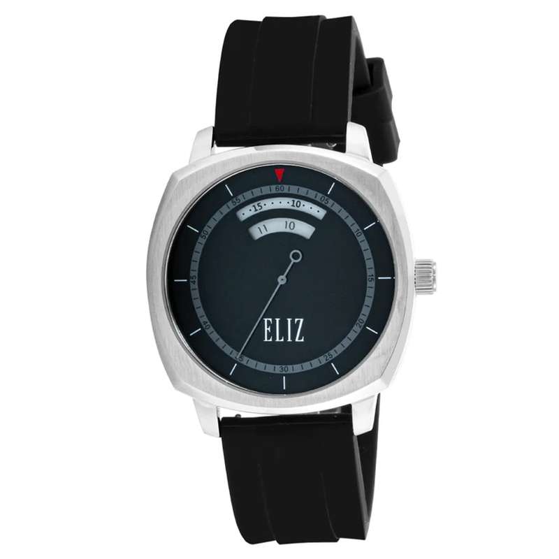 ELIZ ES8831G5SNN SS & Silicone Strap 3-Hands Men"s Watch