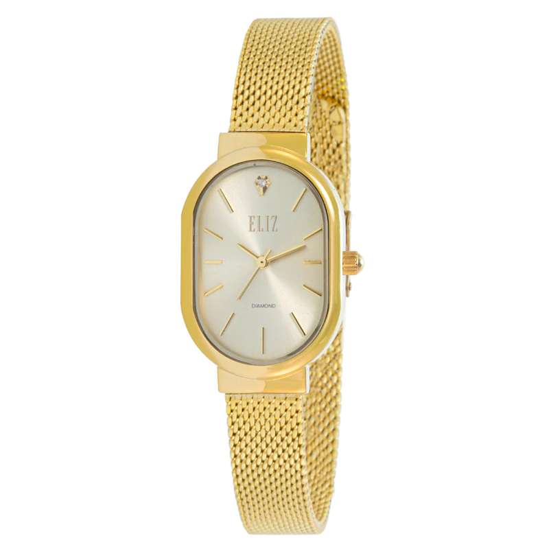 ELIZ ES8832L2GCG SS & Mesh Strap 3-Hands Women"s Watch