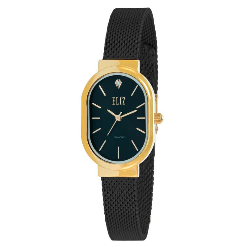 ELIZ ES8832L2GNN SS & Mesh Strap 3-Hands Women"s Watch