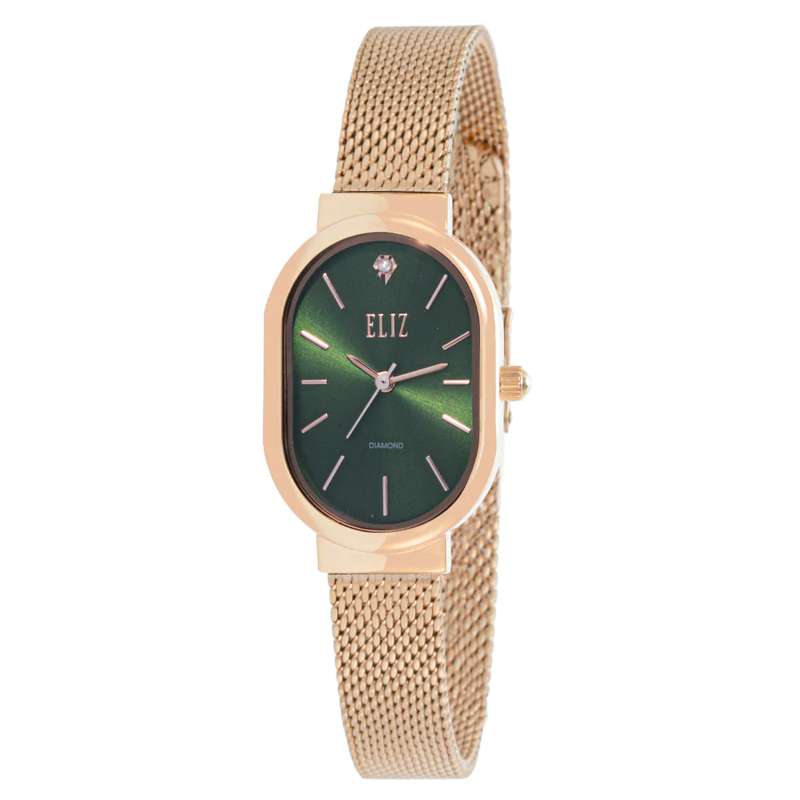 ELIZ ES8832L2RER SS & Mesh Strap 3-Hands Women"s Watch