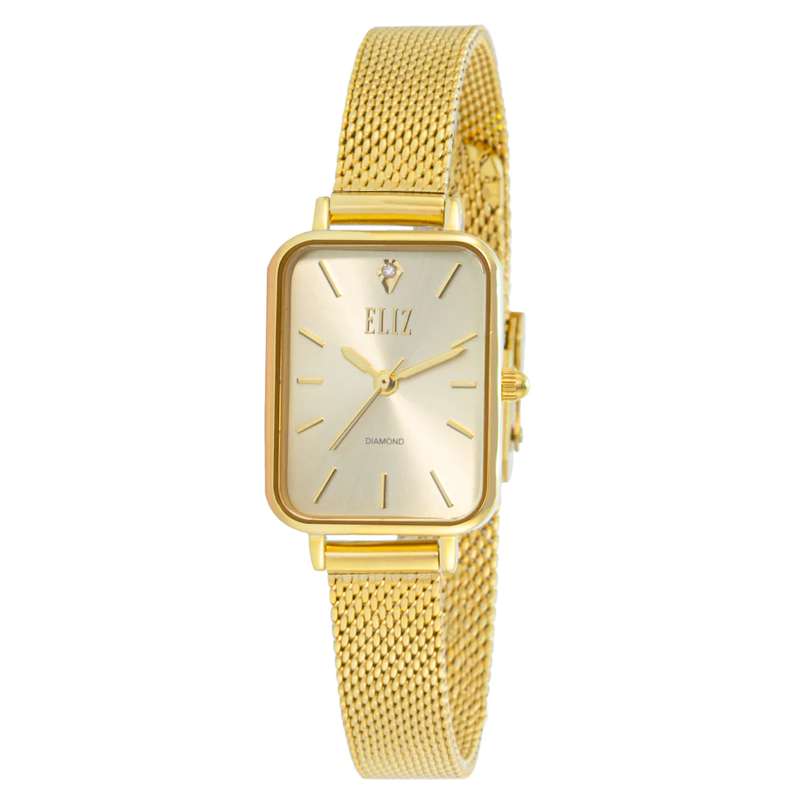 ELIZ ES8833L2GCG SS & Mesh Strap 3-Hands Women"s Watch