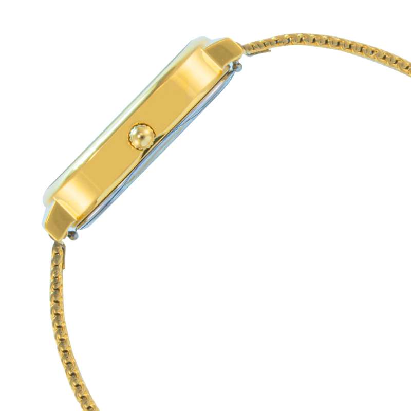 ELIZ ES8833L2GCG SS & Mesh Strap 3-Hands Women"s Watch