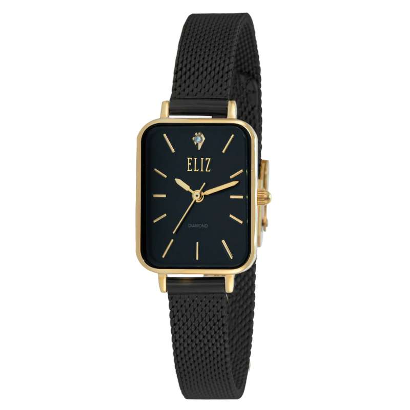 ELIZ ES8833L2GNN SS & Mesh Strap 3-Hands Women"s Watch