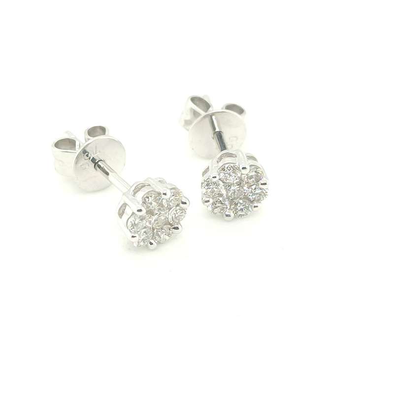 ER0501446 18K White Gold Diamond Earring