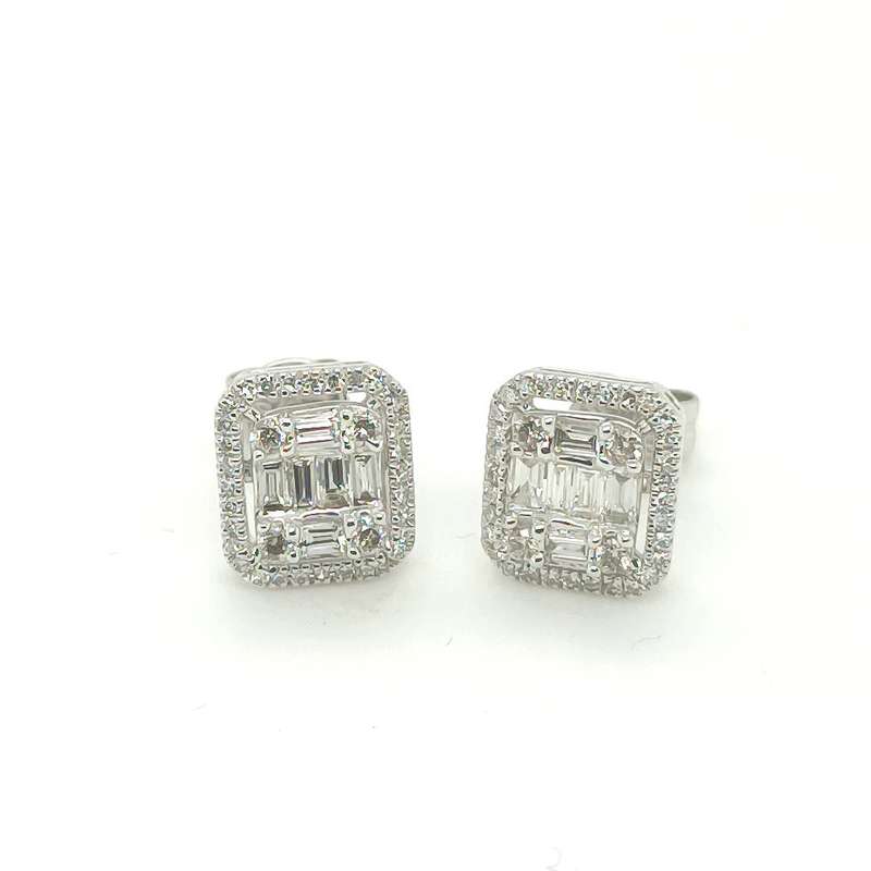 ER0501973 18K White Gold Diamond Earring