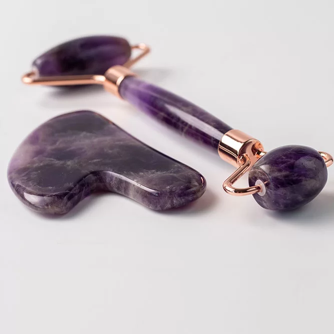 Face Roller & Gua Sha Set Amethyst