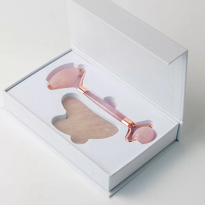 Face Roller & Gua Sha Set Rose Quartz