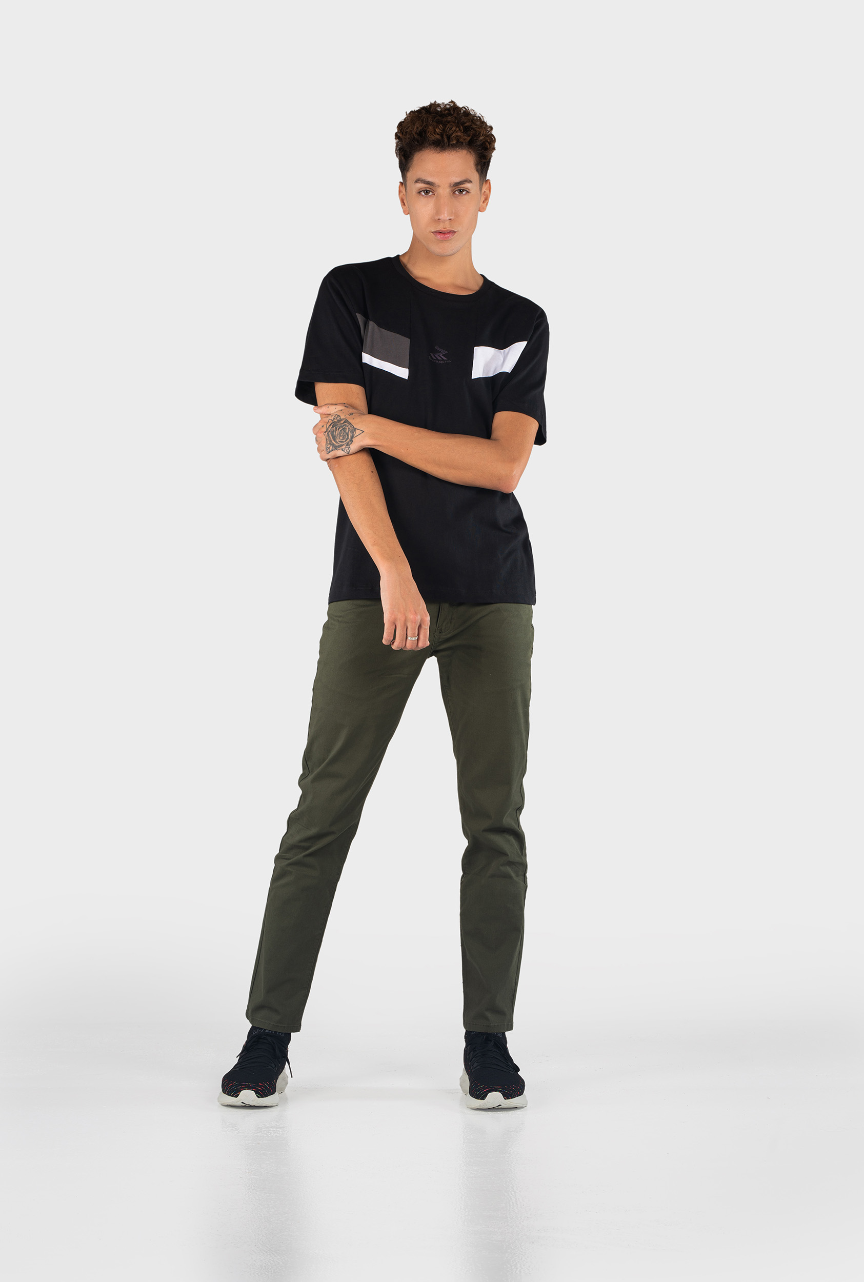 Front and Back Straight Yoke Stitch T-Shirt