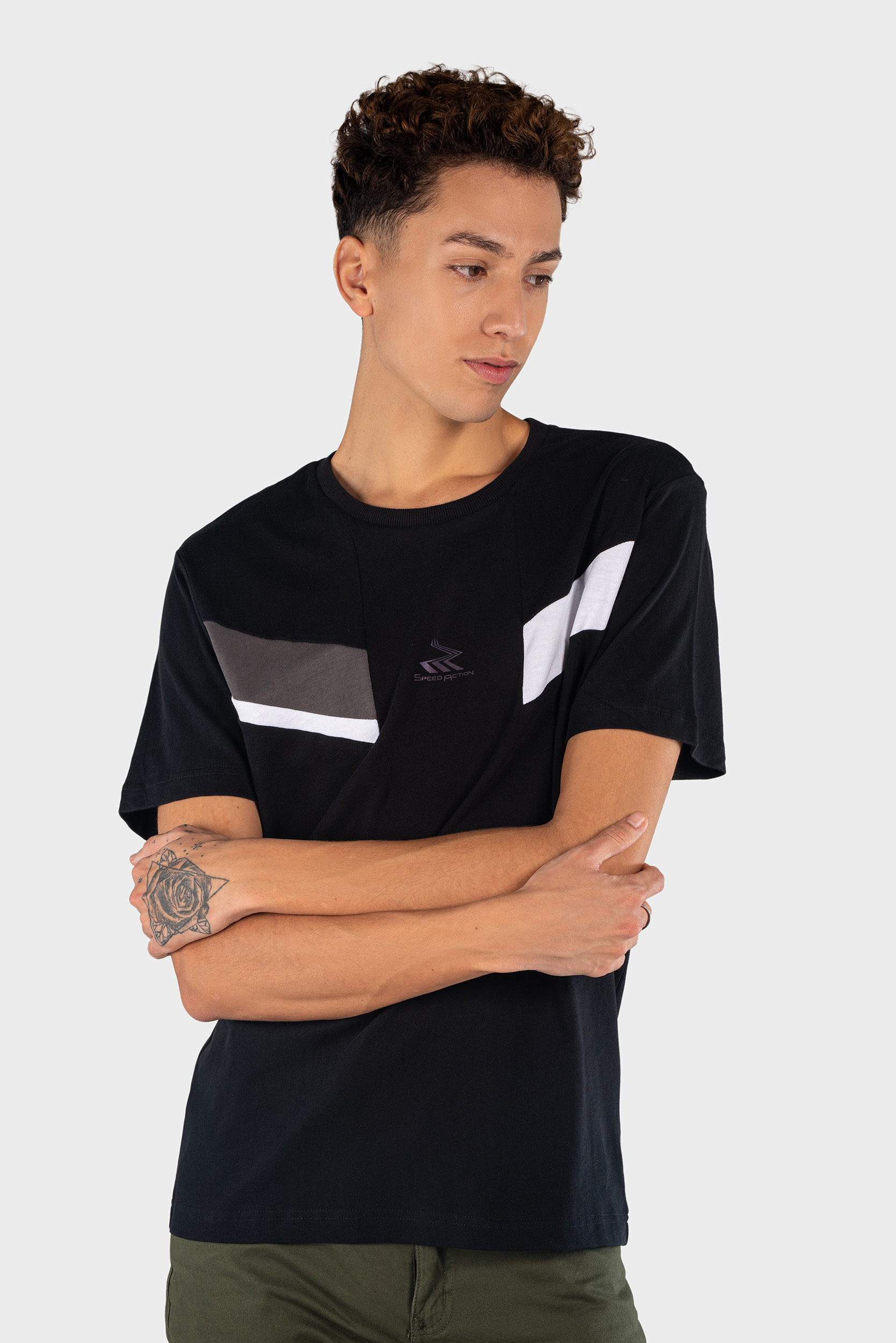 Front and Back Straight Yoke Stitch T-Shirt