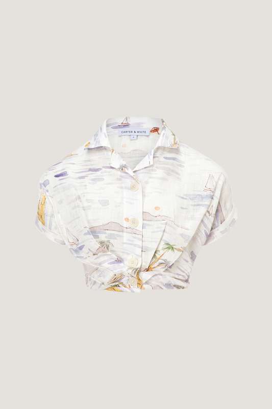 Girls Beach Palm Resort Short Sleeve Shirt
