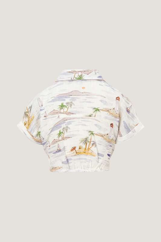 Girls Beach Palm Resort Short Sleeve Shirt
