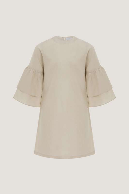 Girls Double Ruffle Sleeve Dress