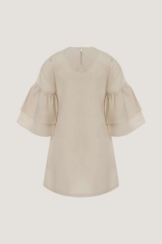 Girls Double Ruffle Sleeve Dress