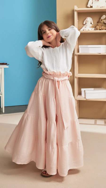 Girls Draped Long Skirt