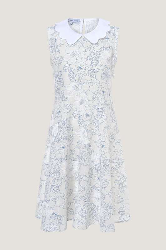 Girls Dua Contrast Collar Dress