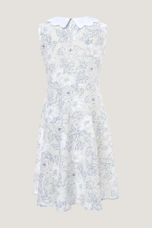 Girls Dua Contrast Collar Dress